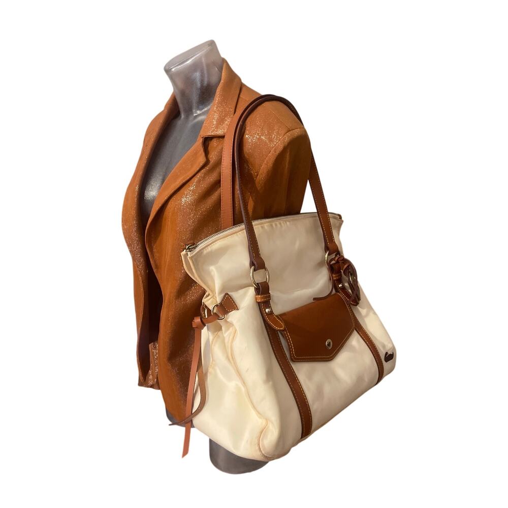 DOONEY & BOURKE Smith Bag *AS IS Nylon Leather Cream Color Purse Tote